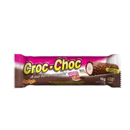 Barra com cobertura com crispies sabor chocolate e recheio sabor morango 16g - Croc-choc