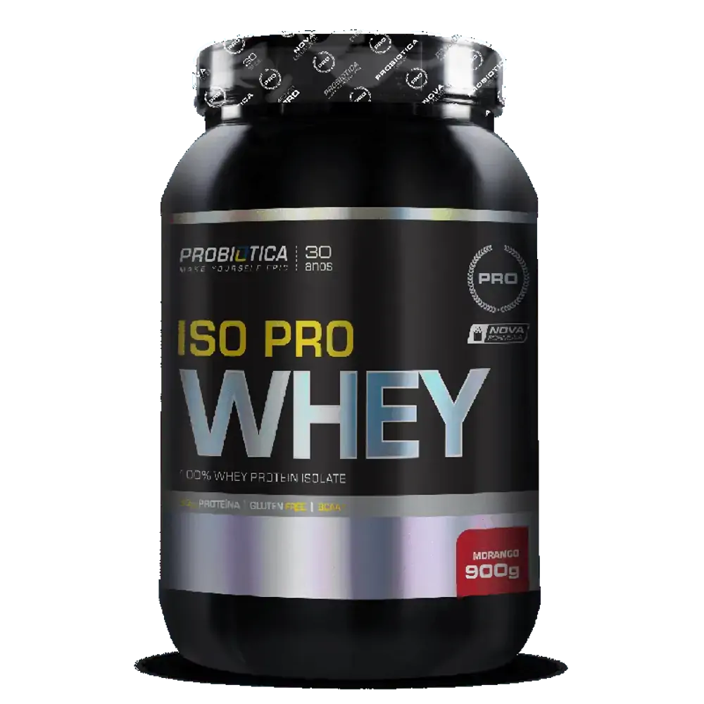 Iso Pro Whey Probiótica Morango 900g - ISO PRO WHEY Probiótica MORANGO 900G