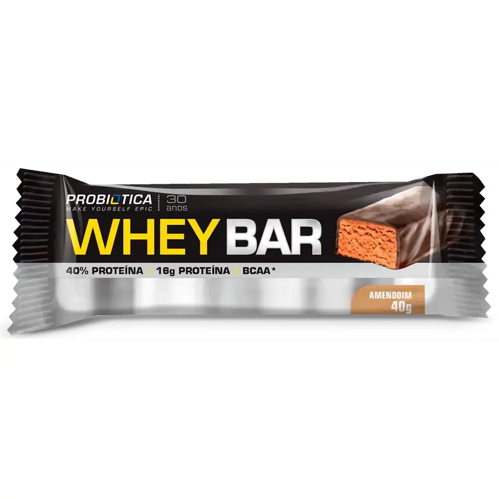 Whey Bar Amendoim Probiótica 40g - Whey Bar AMENDOIM Probiótica 40g