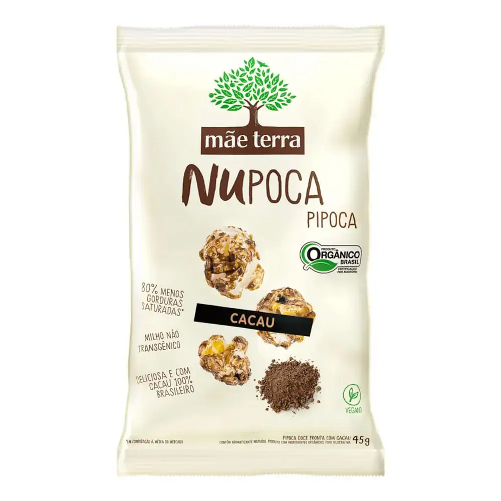 Pipoca Orgânica Mãe Terra Nupoca Cacau 45g