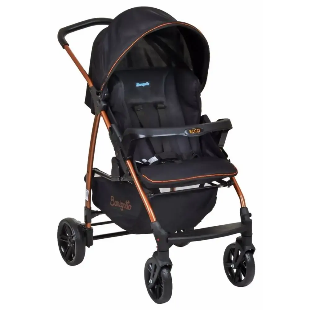Carrinho de Bebê Ecco Burigotto Preto Cobre