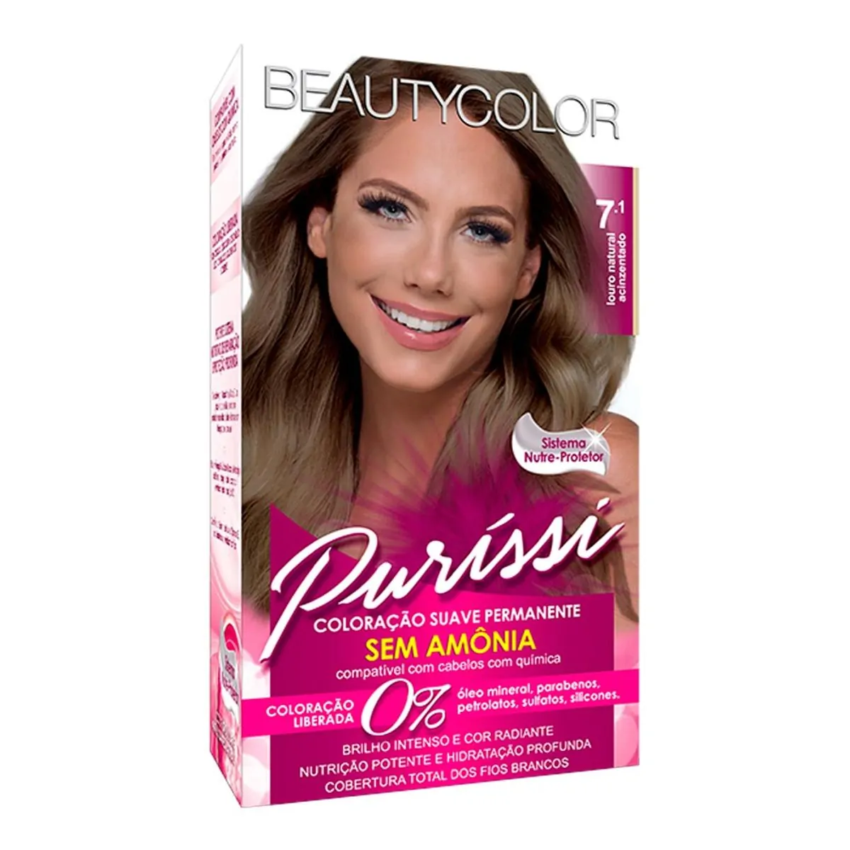 Coloração Permanente Beauty Color Purissi sem Amônia Louro Natural 7.1