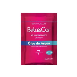 Pó Descolorante Bela & Cor Óleo De Argan Pó Azul Beautycolor 50g