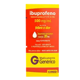 Analgésico, Anti-inflamatório e Antitérmico Ibuprofeno 100mg/ml Genérico Cimed 20ml