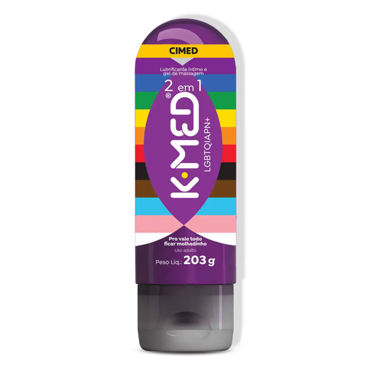 Gel Lubrificante 2 Em 1 K-Med Lgbtq+ 203g - Gel Lubrificante 2 Em 1  Lgbtq+ 203g
