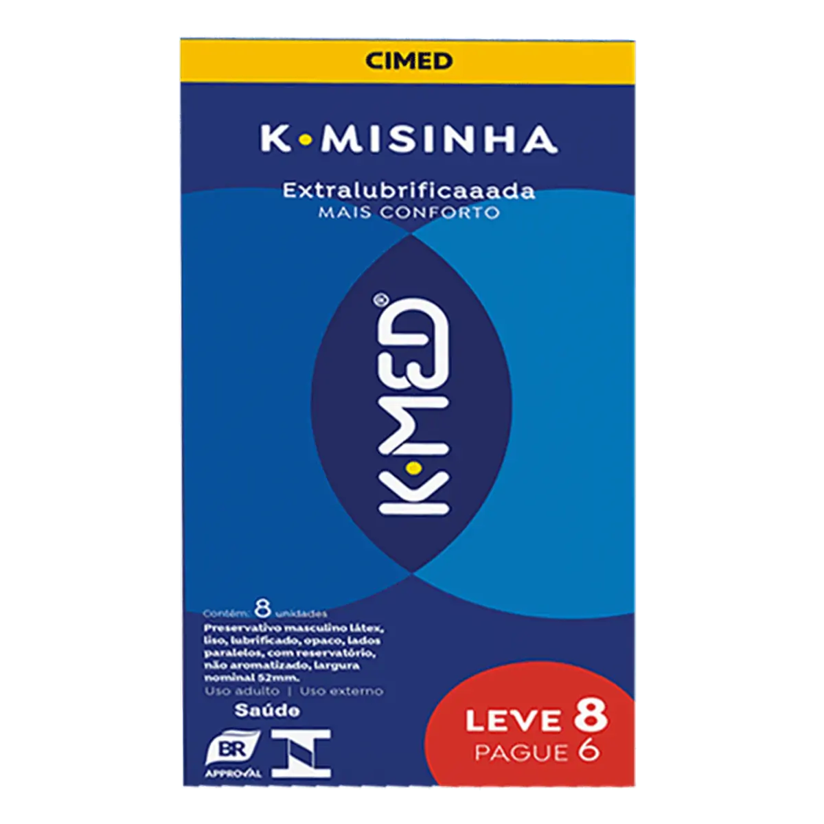 Preservativo K-Med K-Misinha Extra Lubrificado 8 Unidades