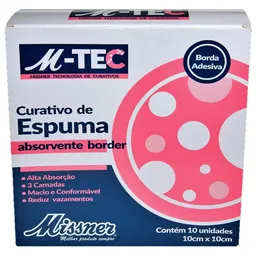 Curativo Espuma Absorvente Border M-Tec Missner 10x10cm - unidade