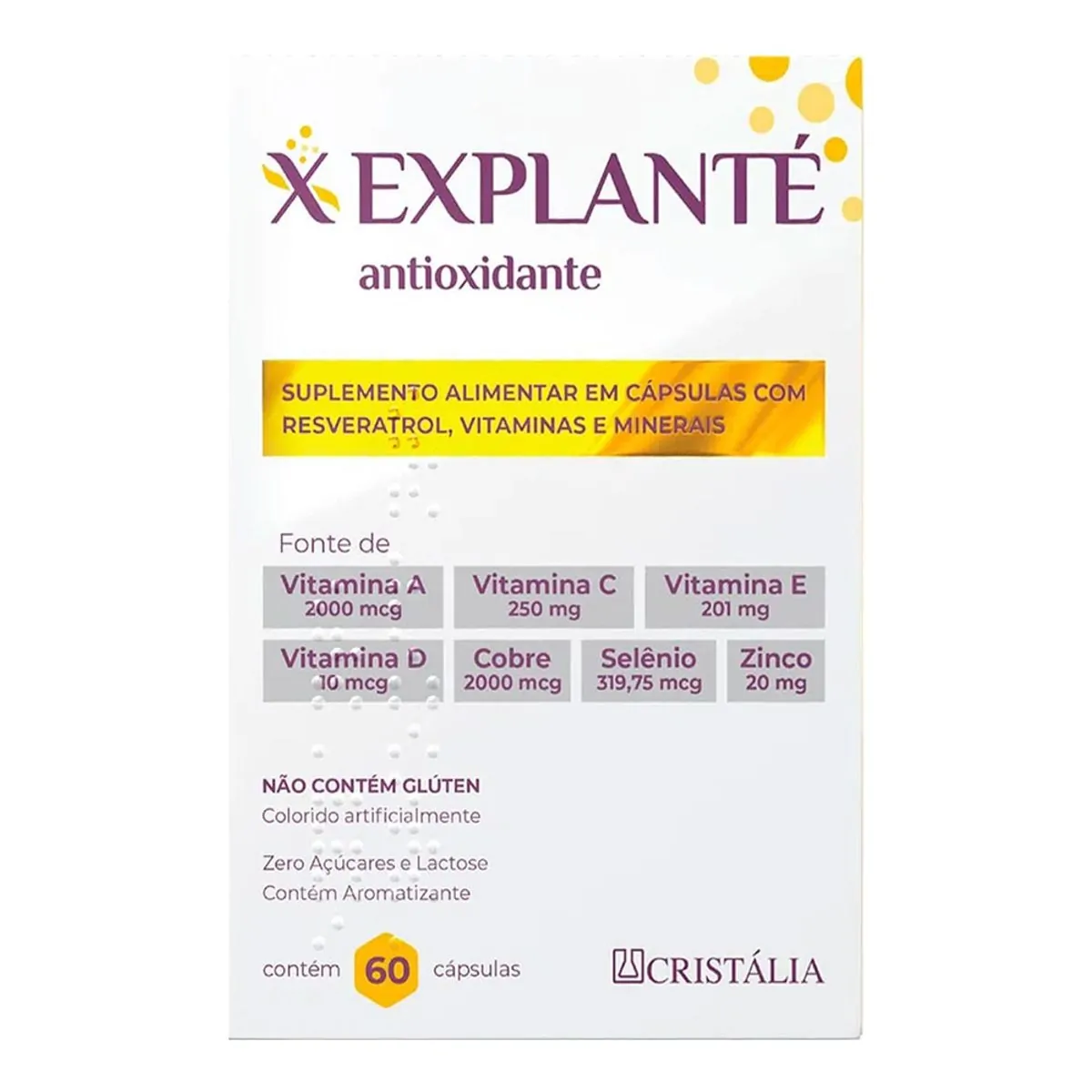 Explante Cristália Antioxidante 60 Comprimidos