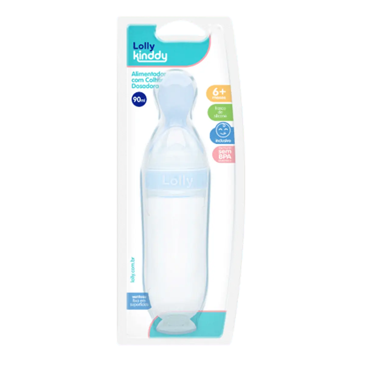 Alimentador Colher Dosadora Lolly Kinddy Azul 1 Unidade