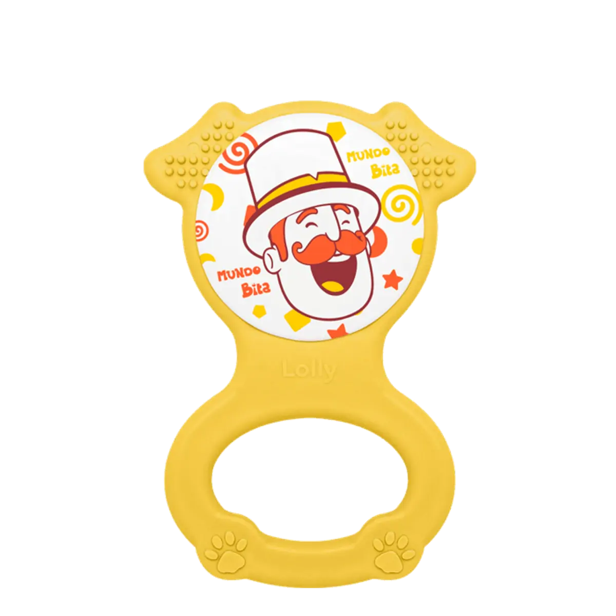 Mordedor Chocalho Lolly Kinddy Mundo Bita Amarelo 1 Unidade Formatos Sortidos