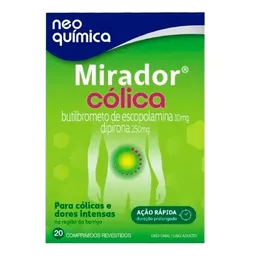 Antiespasmódicos e Analgésicos Mirador Cólica 10mg + 250mg 20 comprimidos revestidos