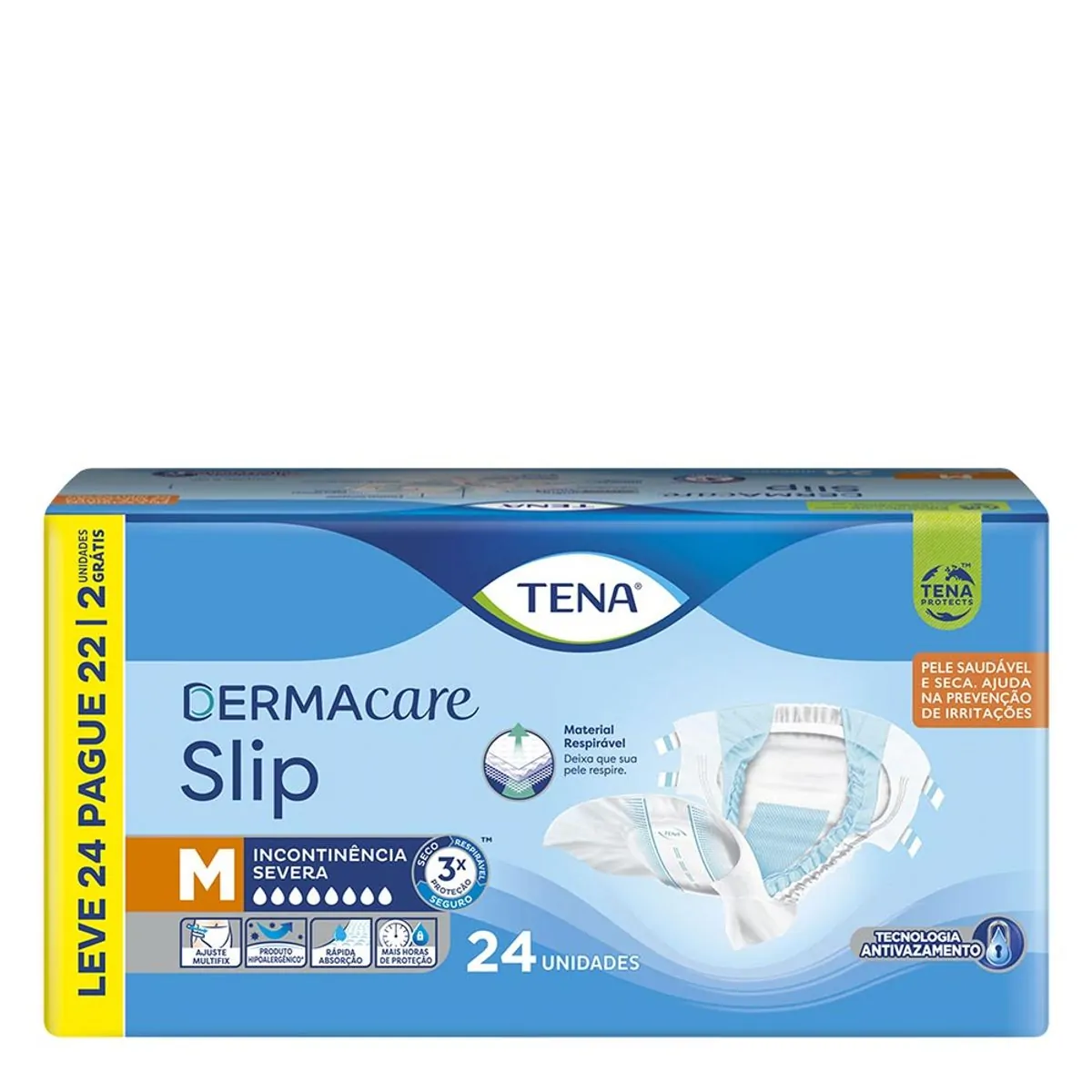 Fralda Geriátrica Tena Dermacare Slip M 24 Unidades