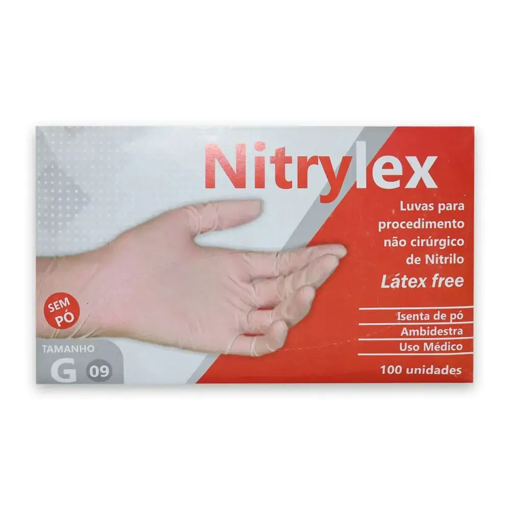 Luva Nitrilo Látex Sem Pó Tamanho G Branca - Luvix