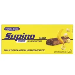 Barra de frutas com cobertura de chocolate sabor Banana caixa com 3 unidades de 24g - Supino