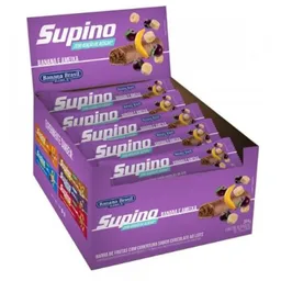 Barra de frutas com cobertura de chocolate sabor Banana e Ameixa Caixa com 16 unidades  - Supino