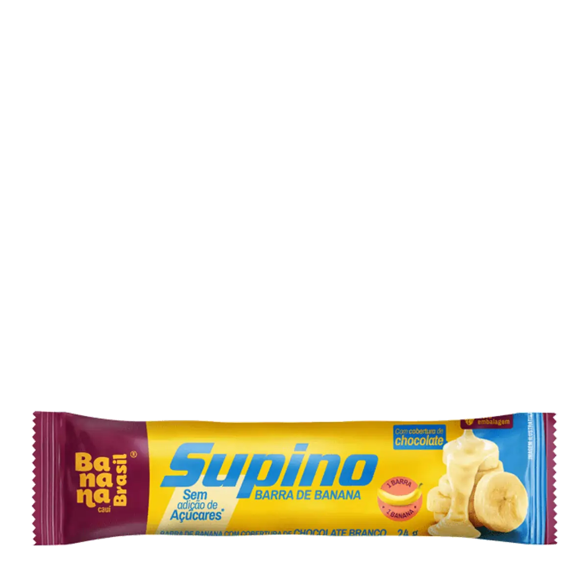 Barra de Frutas Supino Zero Banana Branco 24g