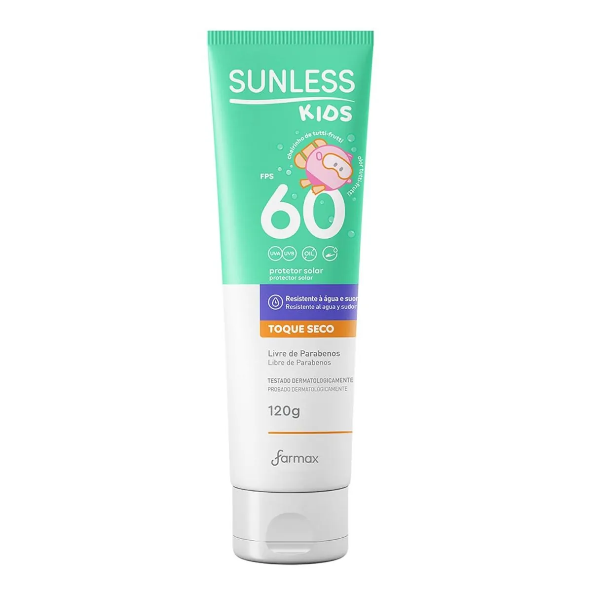 Protetor Solar Infantil Corporal Sunless FPS 60 Kids Toque Seco 120g