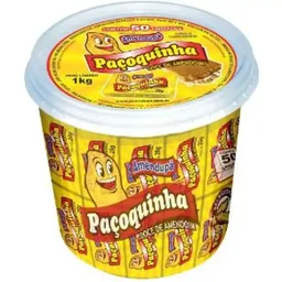 Paçoca retangular Embrulhada pote com 50 unidades de 20g - Amendupã