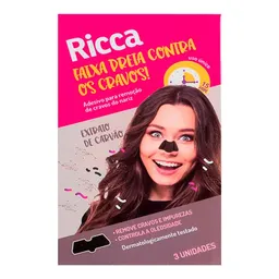Adesivo Preto para Remoção de Cravos Ricca 3 Unidades