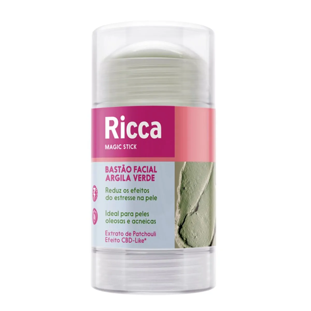 Bastão Facial Ricca Magic Stick Argila Verde 78g