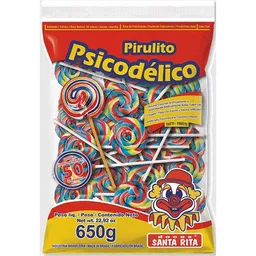 Pirulito Psicodélico sabor Tutti-frutti com 650g - Santa Rita