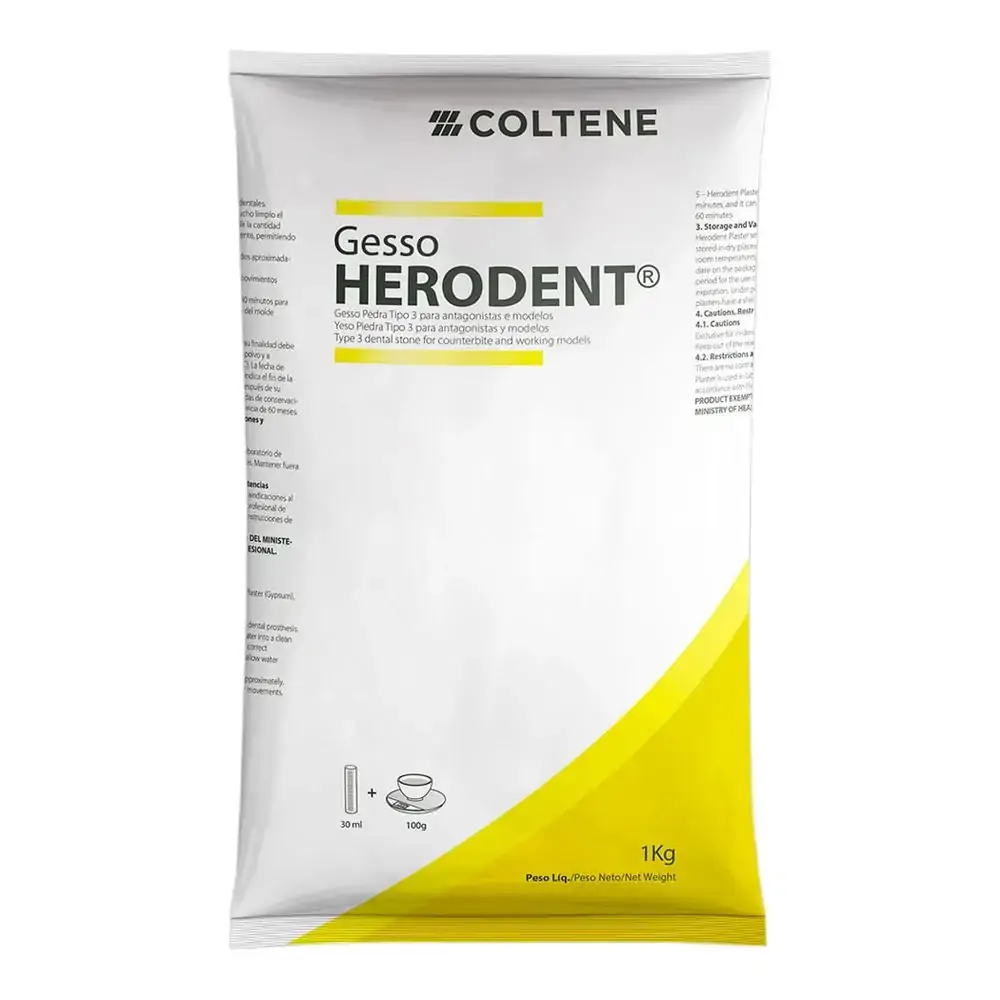 Gesso Pedra Herodent Amarelo Tipo III 1 Kg - Coltene