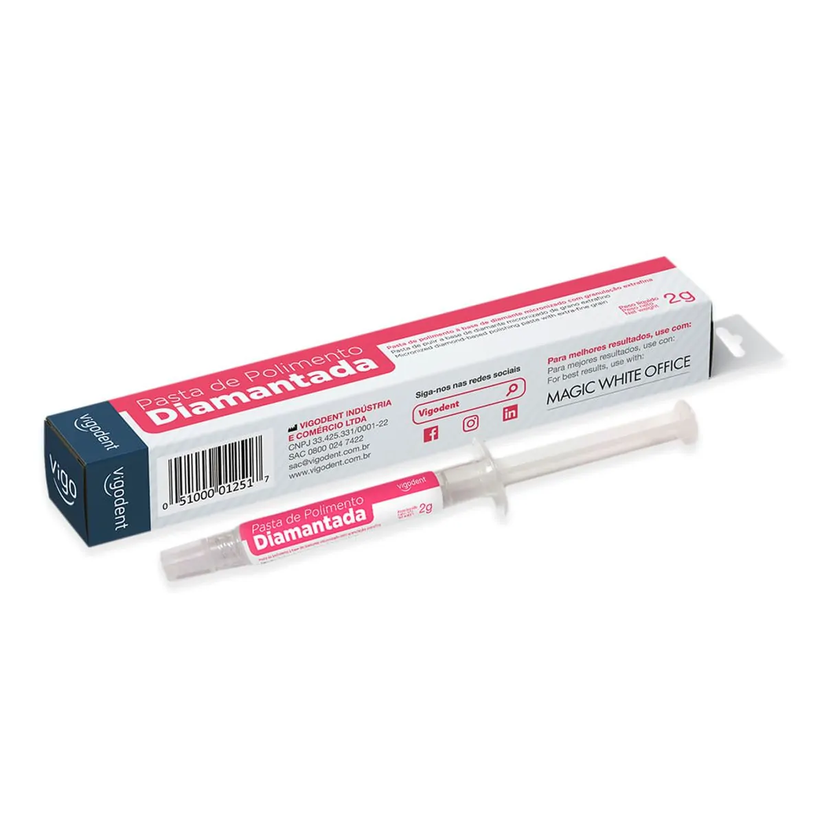 Pasta para Polimento Diamantada com 1 Seringa 2g + 1 Ponteira - Vigodent