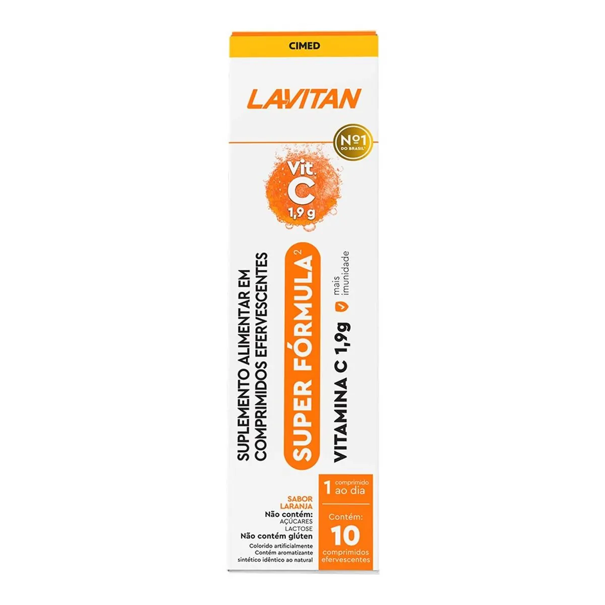 Suplemento Vitamínico Lavitan Vitamina C 1,9g Laranja 10 Comprimidos Efervescentes