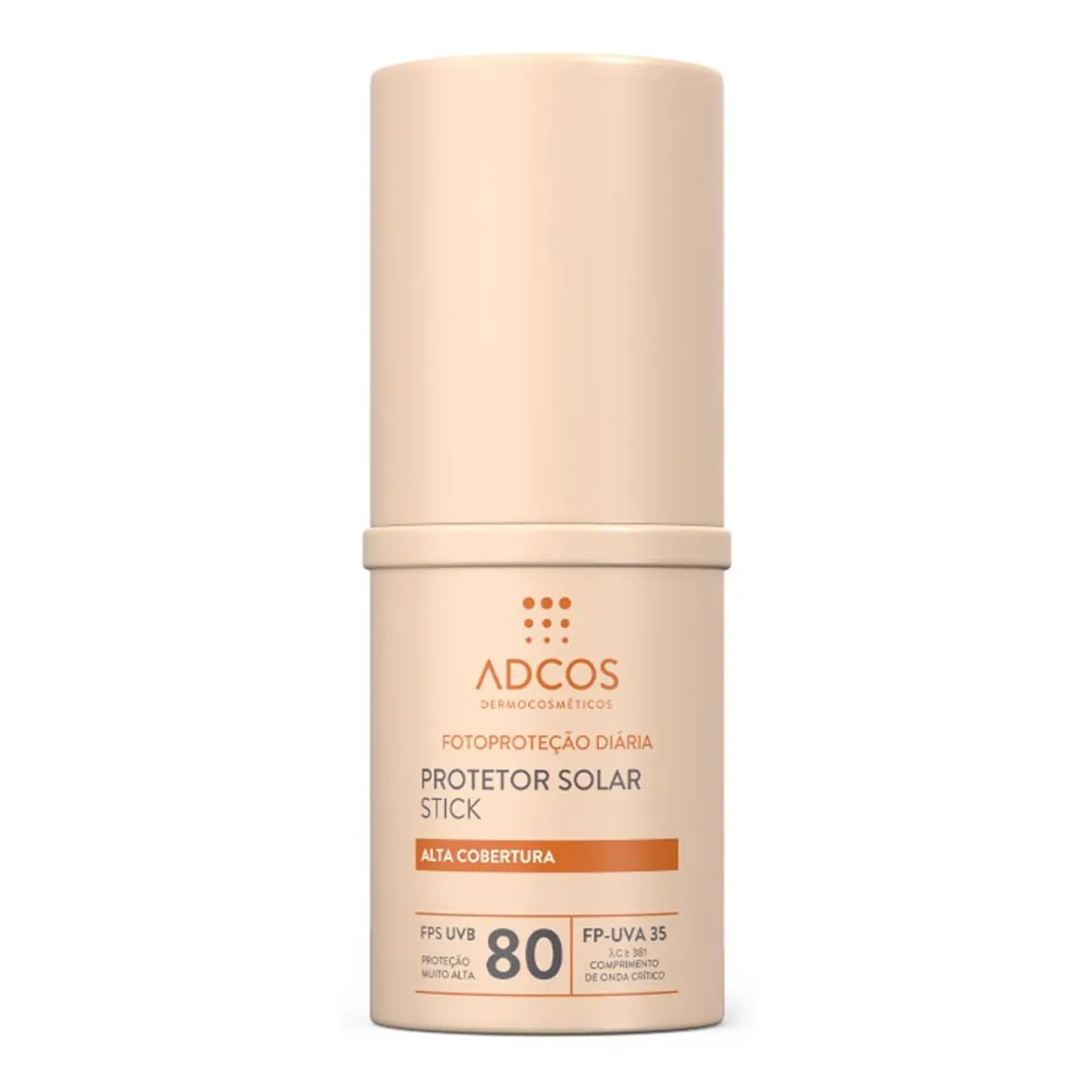 Protetor Solar Facial Adcos FPS 80 Alta Cobertura Beige 12g Stick