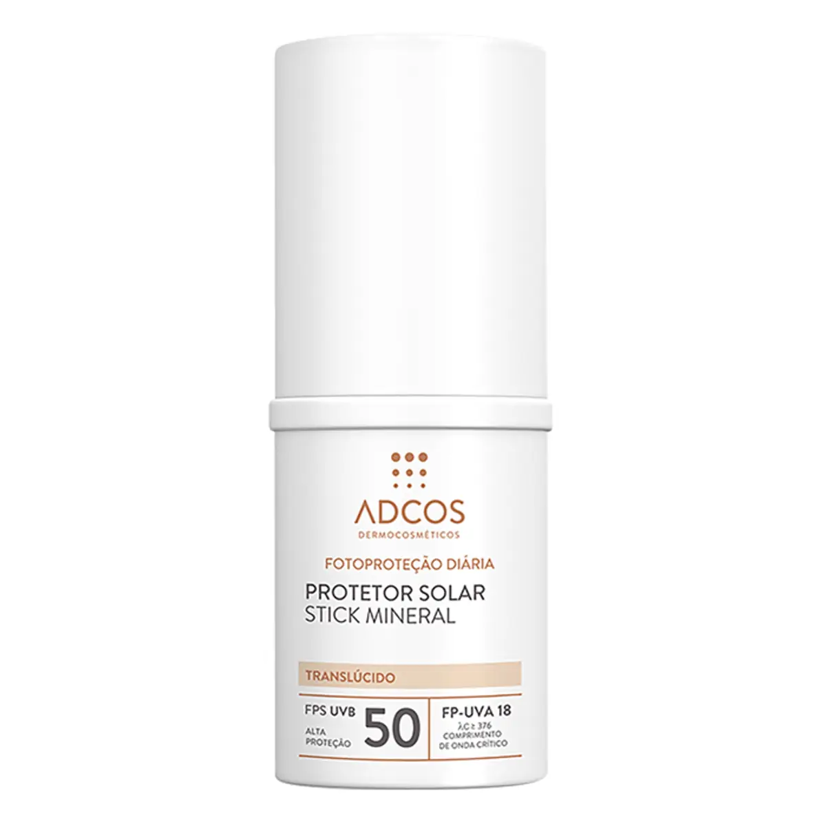 Protetor Solar Facial Adcos FPS 50 Mineral Translucido 17g Stick