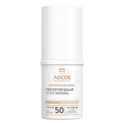 Protetor Solar Facial Adcos FPS 50 Mineral Translucido 17g Stick