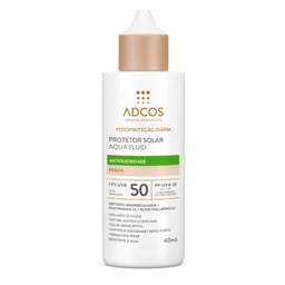 Protetor Solar Facial Adcos FPS 50 Aqua Fluid Antioleosidade Peach 40ml