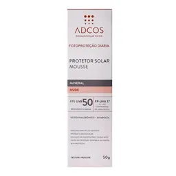Protetor Solar Facial Adcos FPS 50 Mineral Nude 50g Mousse