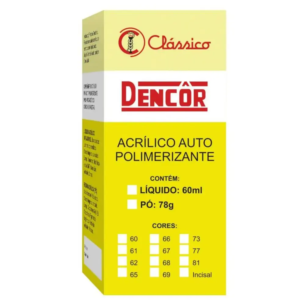Resina Acrílica Auto Termo Dencôr - Clássico - 69 (Cód. 25.4640)