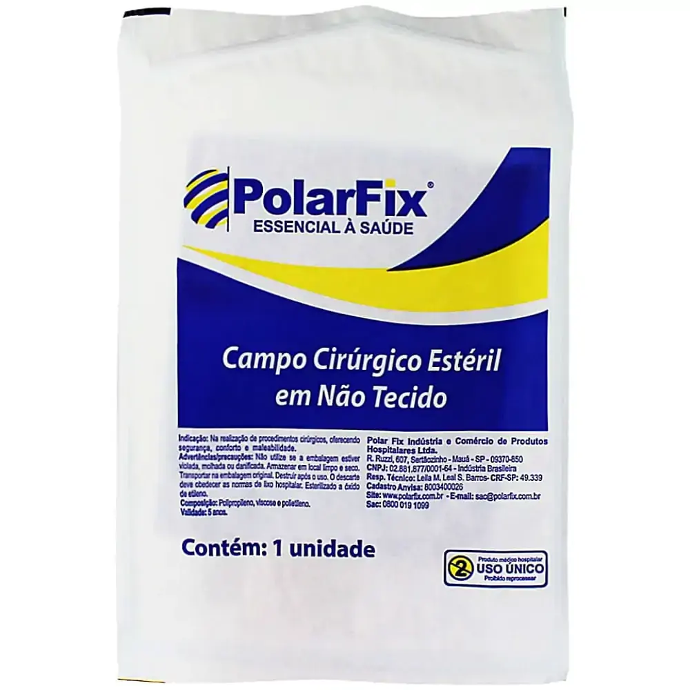 Campo Cirúrgico TNT PolarFix - Estéril - 50 x 50 cm