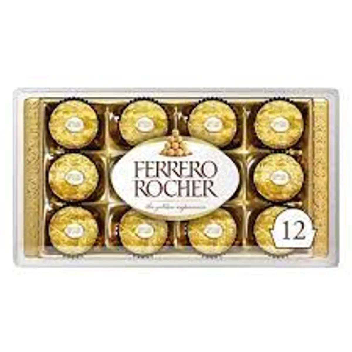 Bombom com recheio cremoso de avelã caixa com 12 unidades de 12,5g - Ferrero Rocher