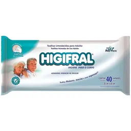 Toalhas Umedecidas para Adulto - Higifral