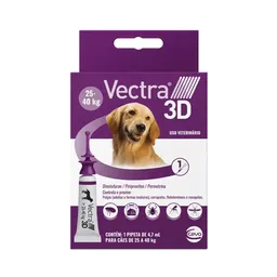 Antipulgas E Carrapatos Vectra 3D Cão De 25 A 40Kg - 1 Pipeta 4,7Ml 1 Pipeta