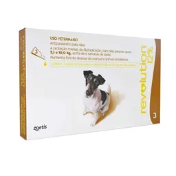 Revolution Zoetis 12% com 3 Bisnagas 0,05ml para Cães de 5,1kg a 10kg