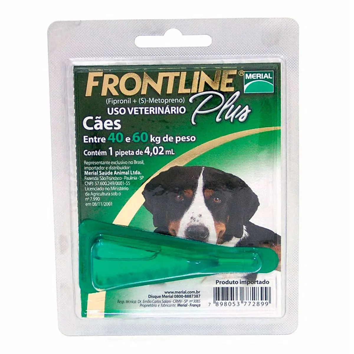Frontline Plus Xl - Para Cães De 40 Até 60Kg