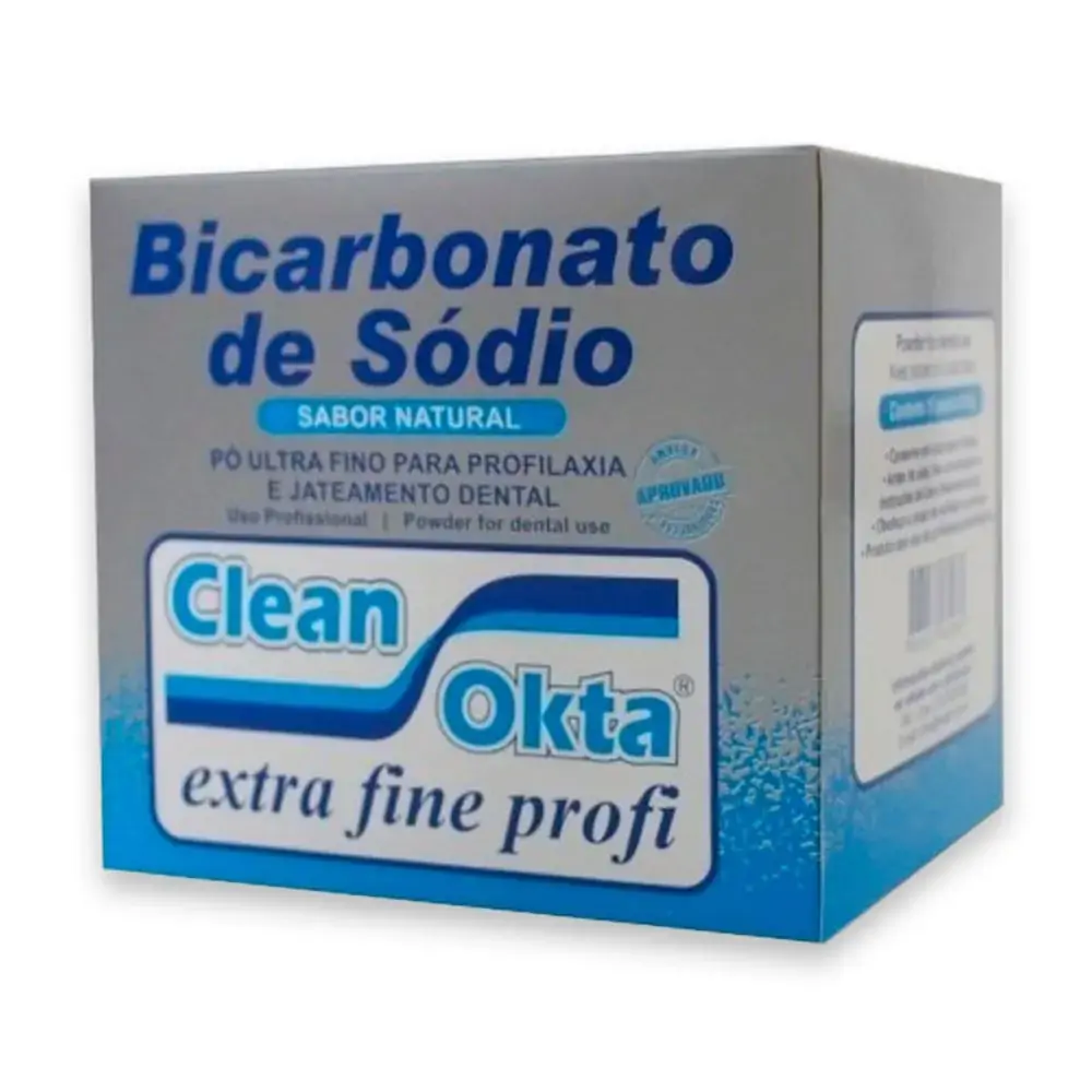 Bicarbonato de Sódio Clean Okta Sabor Natural com 15 Sachês de 40g - DCMA