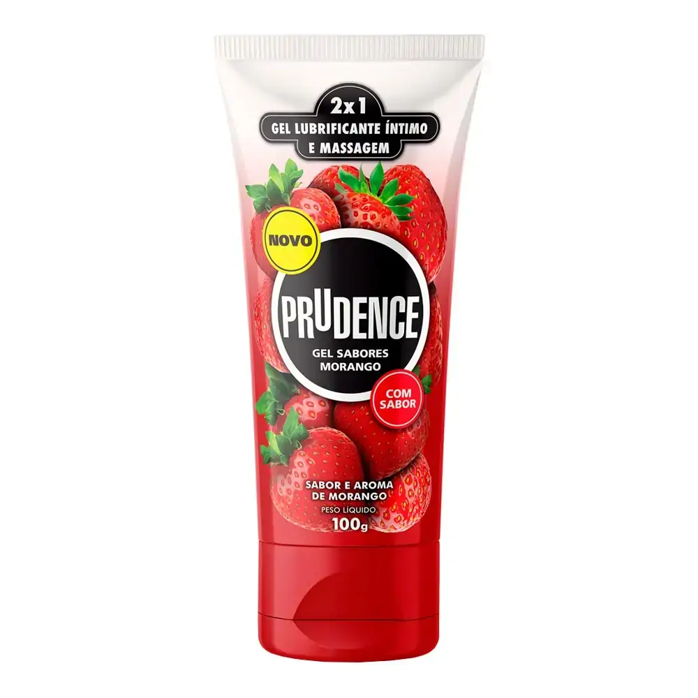 Gel Lubrificante Prudence Íntimo e Massagem Morango 100g