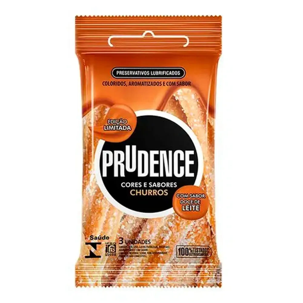 Preservativo Prudence Cores e Sabores Churros 3 unidades