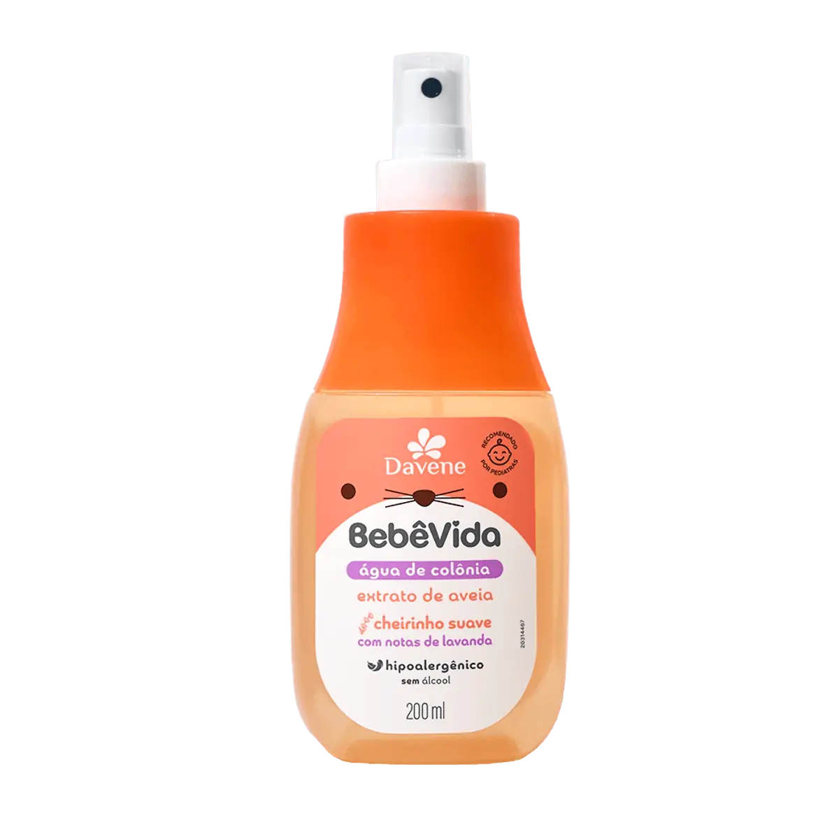 Água de Colônia  Bebê Vida Extrato de Aveia 200ml - Davene
