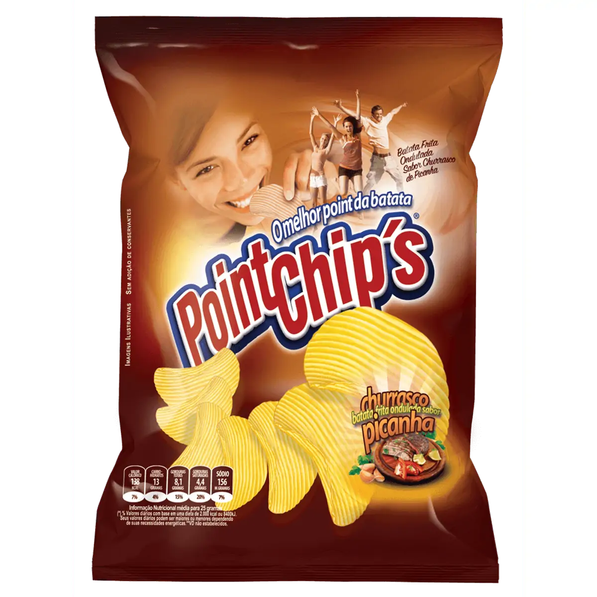 Batata Ondulada sabor Churrasco com 40g - Point Chips