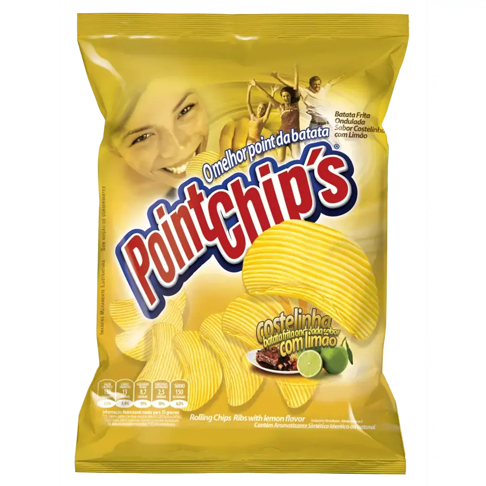 Batata Ondulada sabor Costelinha e Limão com 40g - Point Chips