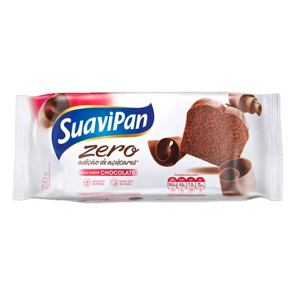 Bolo Zero sabor Chocolate 250g - SuaviPan