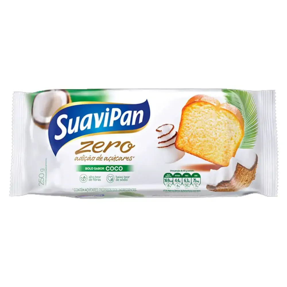 Bolo Zero sabor Coco com 250g - SuaviPan