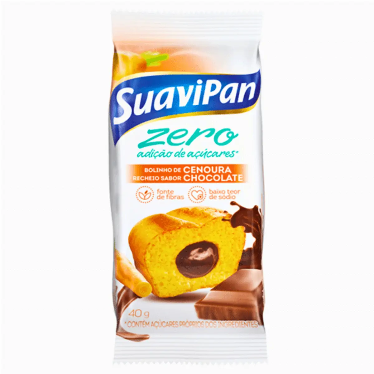 Bolinho Suavipan Zero Cenoura com Chocolate 40g