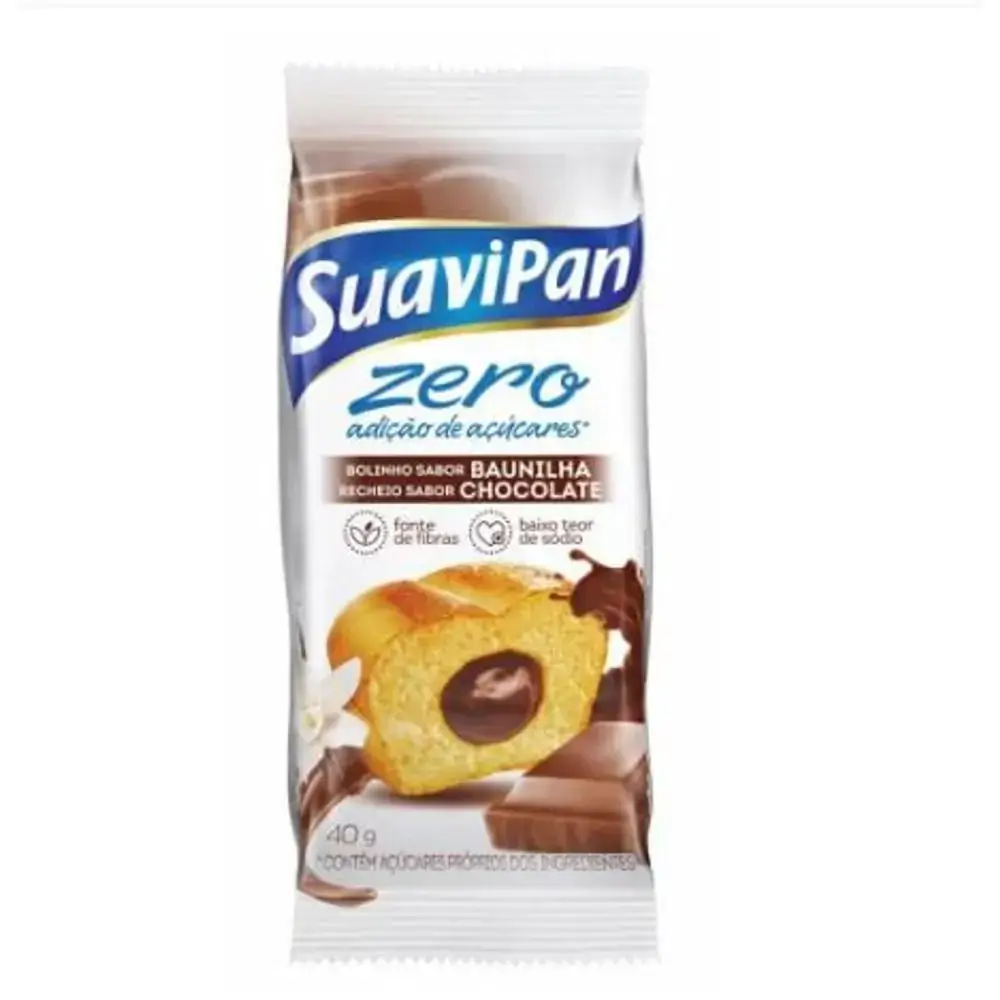 Bolinho Zero sabor Baunilha com chocolate com 40g - SuaviPan